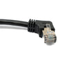 SYSTEM-S LAN Kabel 30 cm 8P8C Stecker zu Buchse Winkel Schraube Adapter in Schwarz