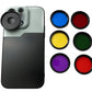 SYSTEM-S Farbfilter Set 37 mm 6 Stück Farbe Filter für Fotografie für iPhone 14 Pro Max