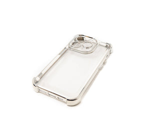 SYSTEM-S protective case shockproof made of TPU in glossy grey transparent case for iPhone 14 Pro