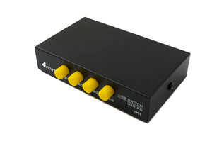 SYSTEM-S USB 2.0 Switch 4x Typ B Buchse zu A Buchse Hub Schalter Adapter in Schwarz