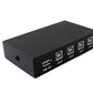 SYSTEM-S USB 2.0 Switch 4x Typ B Buchse zu A Buchse Hub Schalter Adapter in Schwarz