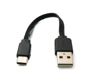 SYSTEM-S USB 3.1 Kabel 13 cm Typ C Stecker zu 2.0 Typ A Stecker Adapter flach Schwarz