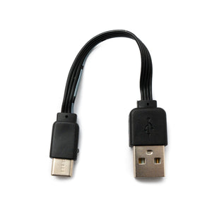 Câble SYSTEM-S USB 3.1 13 cm Adaptateur Type C mâle vers 2.0 Type A mâle plat noir