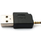 SYSTEM-S Audio USB Adapter 3,5mm Klinke Stecker zu 2.0 Typ A Stecker AUX Kabel in Schwarz