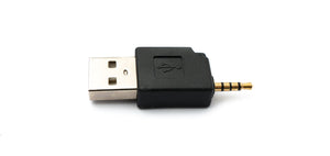 SYSTEM-S Audio USB Adapter 2,5mm Klinke Stecker zu 2.0 Typ A Stecker AUX Kabel in Schwarz