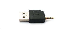 SYSTEM-S Audio USB Adapter 3,5mm Klinke Stecker zu 2.0 Typ A Stecker AUX Kabel in Schwarz