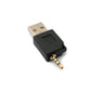 SYSTEM-S Audio USB Adapter 3,5mm Klinke Stecker zu 2.0 Typ A Stecker AUX Kabel in Schwarz