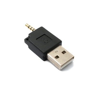 SYSTEM-S Audio USB Adapter 2.5mm Jack Plug to 2.0 Type A Plug AUX Cable in Black