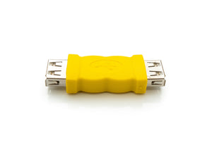 Adaptateur SYSTEM-S USB 2.0 type A femelle vers femelle en jaune