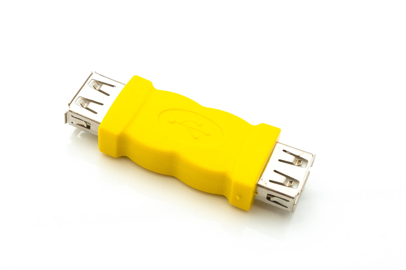 Adaptador USB 2.0 SYSTEM-S tipo A cable hembra a hembra en color amarillo