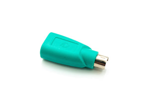 Adaptateur SYSTEM-S USB 2.0 type A femelle vers câble PS/2 mâle PS2 en turquoise