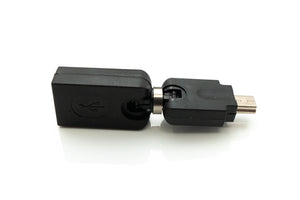 Adaptateur SYSTEM-S USB 2.0 mini B mâle vers type A femelle câble angle 360° en noir