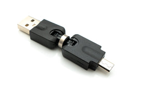 Adaptateur SYSTEM-S USB 2.0 Micro B mâle vers Type A femelle câble angle 360° en noir