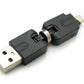 Adaptateur SYSTEM-S USB 2.0 Micro B mâle vers Type A femelle câble angle 360° en noir