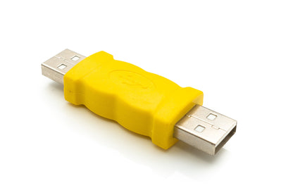 Adaptador USB 2.0 SYSTEM-S tipo A cable macho a macho en color amarillo