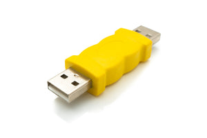 Câble adaptateur SYSTEM-S USB 2.0 type A mâle vers mâle en jaune