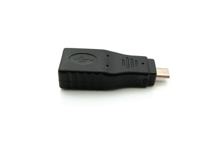 SYSTEM-S USB 2.0 Adapter Micro B Stecker zu Typ A Buchse Kabel in Schwarz