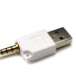 Adattatore audio USB con spina jack da 3,5 mm su cavo AUX con spina 2.0 tipo A in bianco