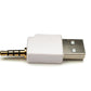 Adattatore audio USB con spina jack da 3,5 mm su cavo AUX con spina 2.0 tipo A in bianco