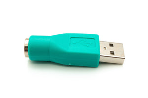 Adaptateur SYSTEM-S USB 2.0 type A mâle vers câble PS/2 mâle PS2 en turquoise