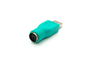 Adaptateur SYSTEM-S USB 2.0 type A mâle vers câble PS/2 mâle PS2 en turquoise