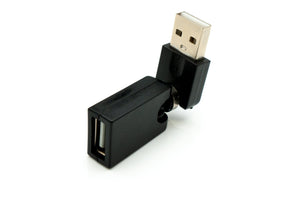 Adaptateur SYSTEM-S USB 2.0 type A mâle vers femelle câble angle 360° en noir