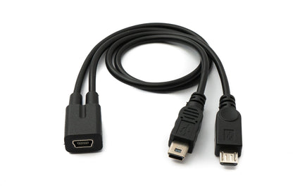 SYSTEM-S USB 2.0 Y Kabel 30 cm Mini B Buchse zu Stecker + Micro B Stecker Ladekabel