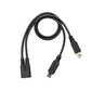 SYSTEM-S Câble USB 2.0 Y 30 cm Mini B Femelle vers Mâle + Adaptateur Micro B Mâle Noir