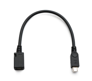 Câble SYSTEM-S USB 2.0 15 cm Adaptateur Micro B mâle vers femelle noir