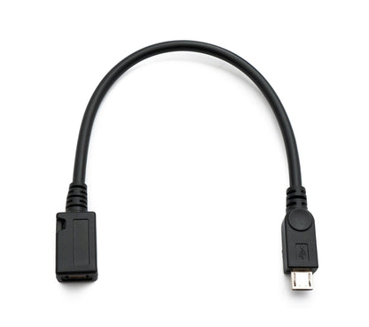 SYSTEM-S USB 2.0 Kabel 15 cm Micro B Stecker zu Buchse Adapter in Schwarz