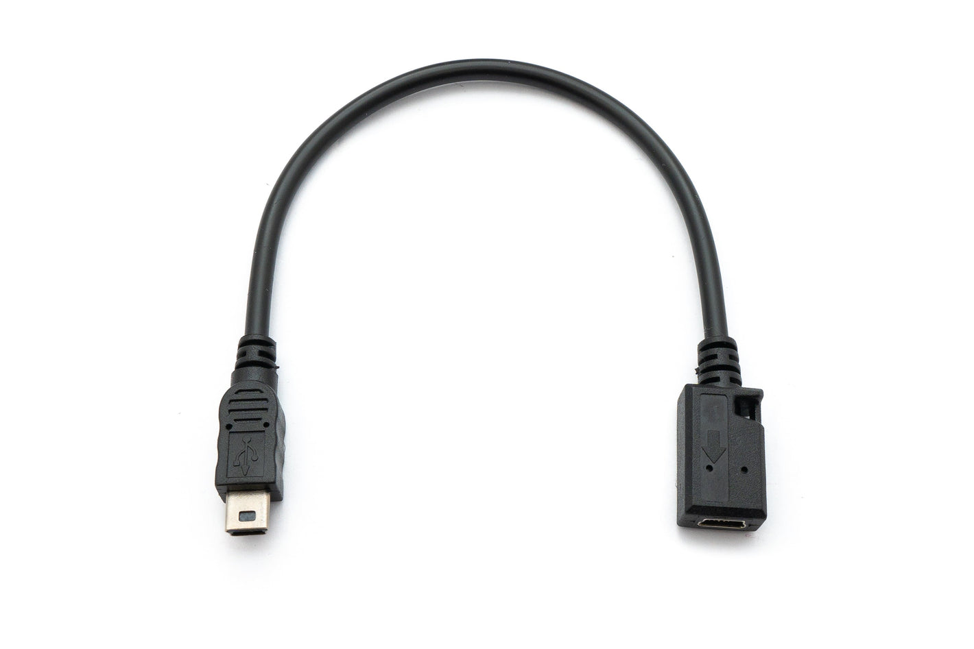 Cable USB 2.0 SYSTEM-S de 20 cm Adaptador Mini B macho a hembra en color negro