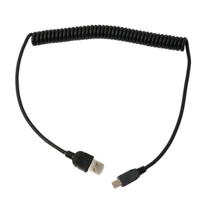 Câble SYSTEM-S USB 2.0 130 cm mini B femelle vers type A mâle adaptateur spirale pour Garmin