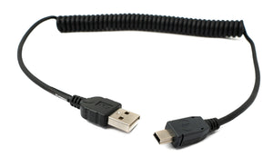 Câble SYSTEM-S USB 2.0 130 cm mini B femelle vers type A mâle adaptateur spirale pour Garmin