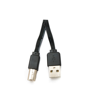 SYSTEM-S USB 2.0 Kabel 13 cm Typ B Stecker zu Typ A Stecker Adapter kurz flach in Schwarz