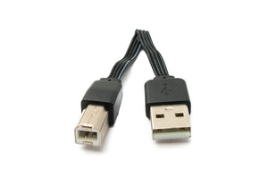 Câble SYSTEM-S USB 2.0 13 cm adaptateur type B mâle vers type A mâle court plat en noir