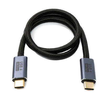 SYSTEM-S USB4 cable 50 cm type C male to male 20 Gbit/s USB 4.0 braided black