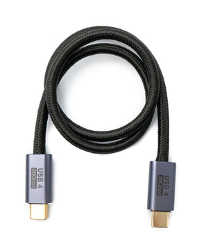 SYSTEM-S USB4 Kabel 50 cm Typ C Stecker zu Stecker 20 Gbit/s USB 4.0 geflochten Schwarz