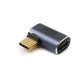 SYSTEM-S USB4 USB Adapter Typ C Stecker zu Buchse 40 Gbit/s Winkel USB 4.0 Kabel in Grau