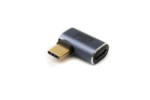 SYSTEM-S USB4 Adapter Type C Male to Female 40 Gbit/s Angle USB 4.0 Cable in Gray