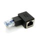SYSTEM-S LAN adapter RJ45 plug to socket angle Ethernet adapter cable in black