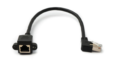 Cable LAN SYSTEM-S 30 cm 8P8C adaptador de tornillo angular macho a hembra en color negro