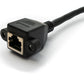 SYSTEM-S LAN Kabel 30 cm 8P8C Stecker zu Buchse Winkel Schraube in Schwarz