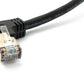 SYSTEM-S LAN Kabel 30 cm 8P8C Stecker zu Buchse Winkel Schraube in Schwarz