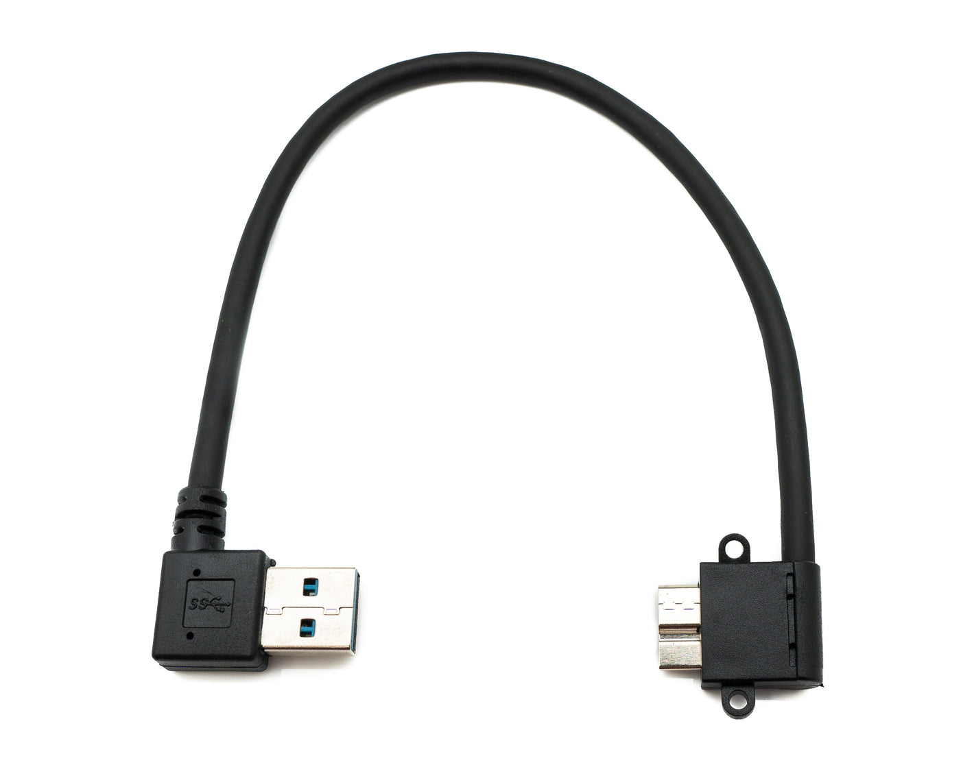 Cable USB 3.0 SYSTEM-S de 25 cm Micro B macho a Tipo A macho en ángulo en negro