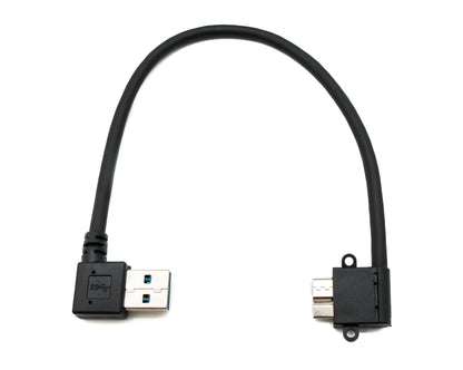 Cable USB 3.0 SYSTEM-S de 25 cm Micro B macho a Tipo A macho en ángulo en negro