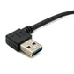 SYSTEM-S USB 3.0 Kabel 25 cm Micro B Stecker zu Typ A Stecker Winkel in Schwarz