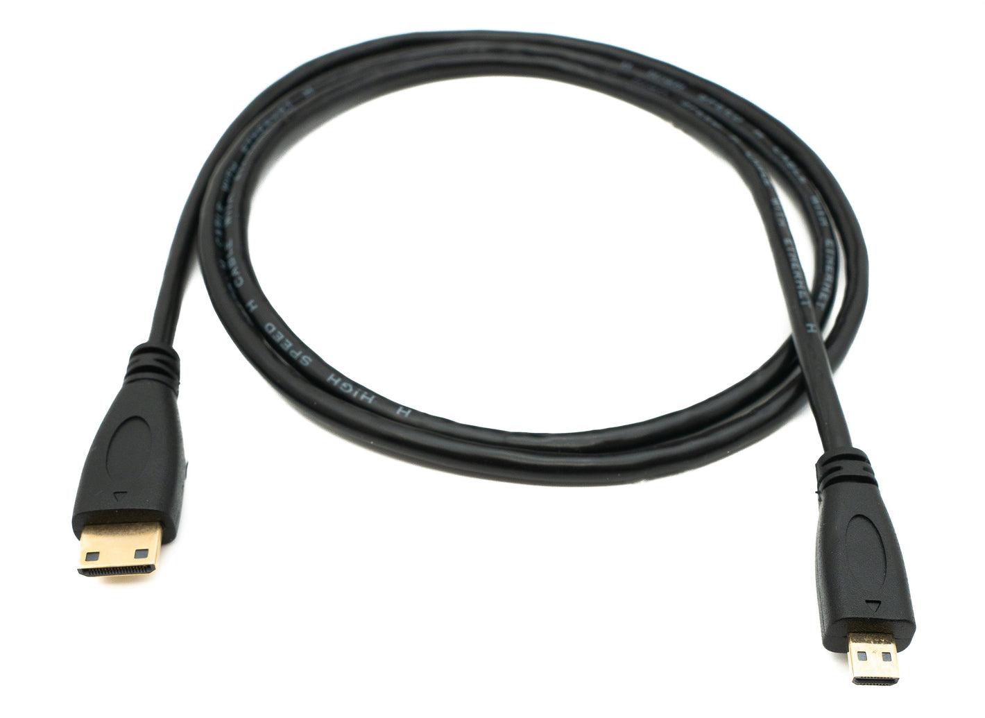 SYSTEM-S HDMI Kabel 100 cm Micro Stecker zu Mini Stecker in Schwarz