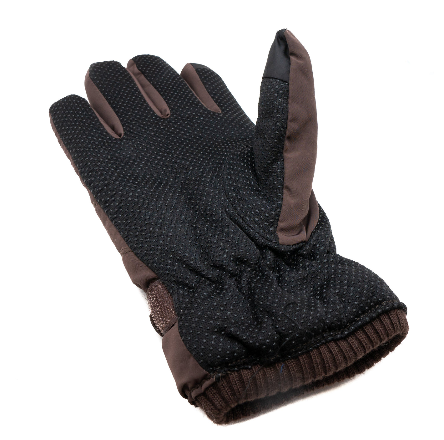 SYSTEM-S anti-slip polyester gloves for smartphones touch screens in brown