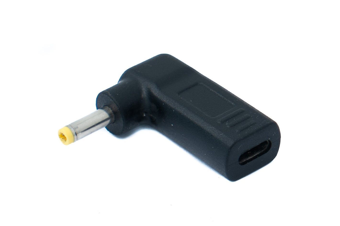 Adaptateur SYSTEM-S USB 3.1 type C femelle vers DC 19V 4,0 x 1,7 mm angle mâle en noir