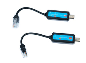 2 cavi coassiali da 10 cm con spina RJ45 su presa BNC per telecamere HD in nero